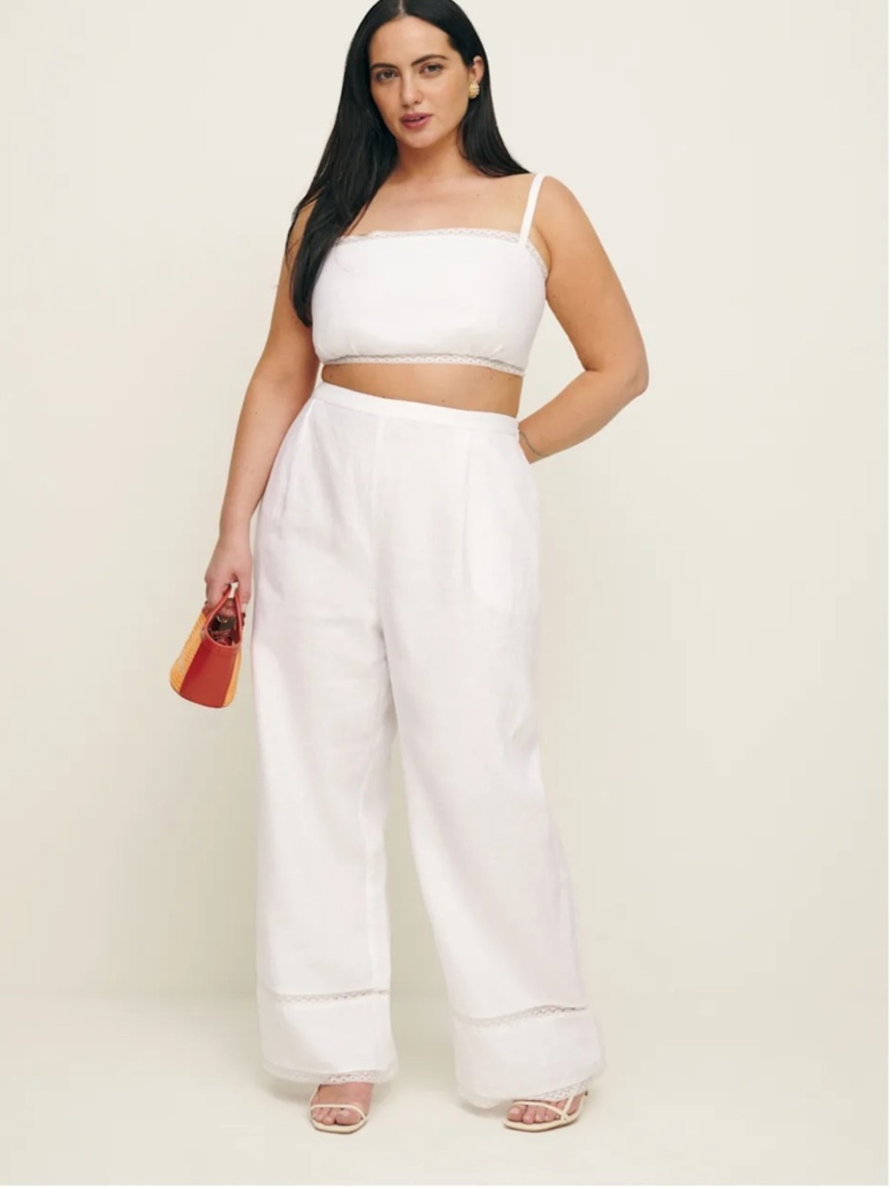 Reformation Violet Linen Two Piece Es